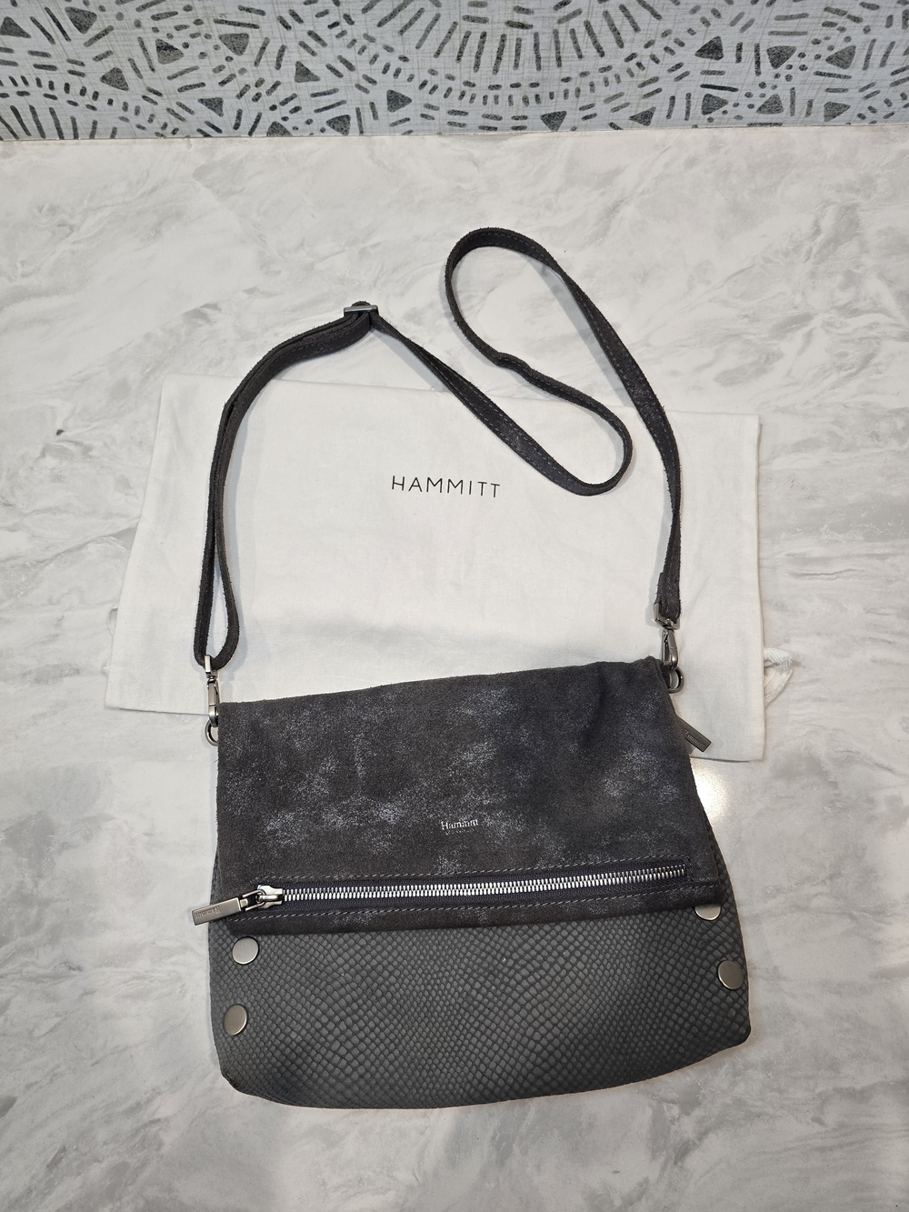 Hammitt Gray Suede Dillion Bag